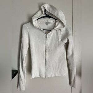 White cropped zip up jacket